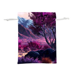 Landscape Landscape Painting Purple Purple Trees Lightweight Drawstring Pouch (L) from ArtsNow.com Back