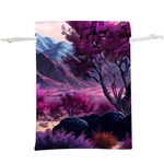 Landscape Landscape Painting Purple Purple Trees Lightweight Drawstring Pouch (XL)