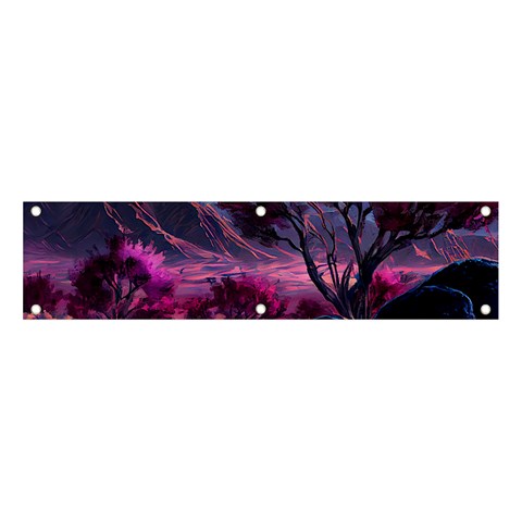Landscape Landscape Painting Purple Purple Trees Banner and Sign 4  x 1  from ArtsNow.com Front