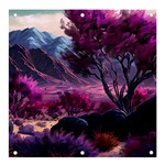 Landscape Landscape Painting Purple Purple Trees Banner and Sign 4  x 4 