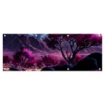 Landscape Landscape Painting Purple Purple Trees Banner and Sign 8  x 3 