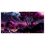 Landscape Landscape Painting Purple Purple Trees Banner and Sign 8  x 4 