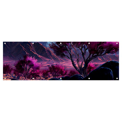 Landscape Landscape Painting Purple Purple Trees Banner and Sign 12  x 4  from ArtsNow.com Front