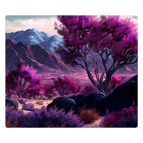 Landscape Landscape Painting Purple Purple Trees One Side Premium Plush Fleece Blanket (Small) from ArtsNow.com 50 x40  Blanket Front