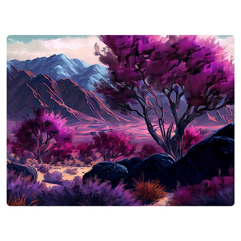 Landscape Landscape Painting Purple Purple Trees One Side Premium Plush Fleece Blanket (Extra Small) from ArtsNow.com 40 x30  Blanket Front