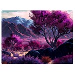 Landscape Landscape Painting Purple Purple Trees Premium Plush Fleece Blanket (Extra Small)