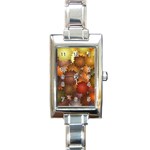 Flower Flora Decoration Pattern Drawing Floral Rectangle Italian Charm Watch