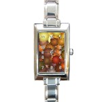 Flower Flora Decoration Pattern Drawing Floral Rectangle Italian Charm Watch