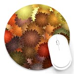 Flower Flora Decoration Pattern Drawing Floral Round Mousepad