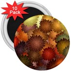 Flower Flora Decoration Pattern Drawing Floral 3  Magnets (10 pack) 