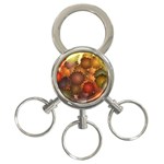 Flower Flora Decoration Pattern Drawing Floral 3-Ring Key Chain