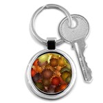 Flower Flora Decoration Pattern Drawing Floral Key Chain (Round)