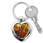 Flower Flora Decoration Pattern Drawing Floral Key Chain (Heart)