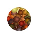 Flower Flora Decoration Pattern Drawing Floral Rubber Round Coaster (4 pack)