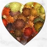 Flower Flora Decoration Pattern Drawing Floral Jigsaw Puzzle (Heart)