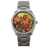 Flower Flora Decoration Pattern Drawing Floral Sport Metal Watch