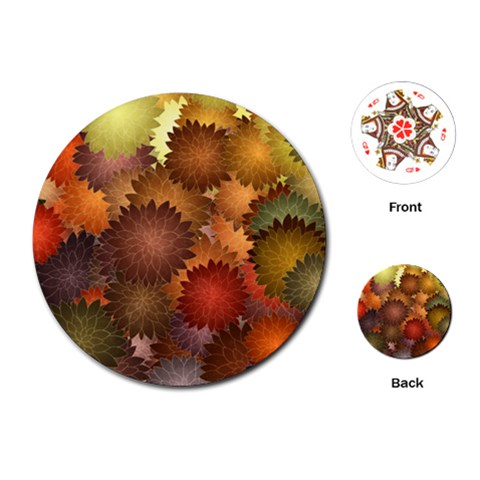 Flower Flora Decoration Pattern Drawing Floral Playing Cards Single Design (Round) from ArtsNow.com Front
