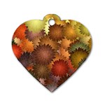 Flower Flora Decoration Pattern Drawing Floral Dog Tag Heart (One Side)