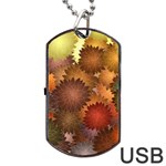 Flower Flora Decoration Pattern Drawing Floral Dog Tag USB Flash (Two Sides)