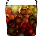 Flower Flora Decoration Pattern Drawing Floral Flap Closure Messenger Bag (L)