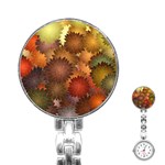 Flower Flora Decoration Pattern Drawing Floral Stainless Steel Nurses Watch