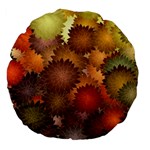 Flower Flora Decoration Pattern Drawing Floral Large 18  Premium Flano Round Cushions