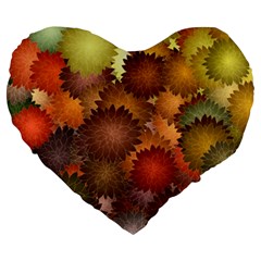 Flower Flora Decoration Pattern Drawing Floral Large 19  Premium Flano Heart Shape Cushions from ArtsNow.com Front