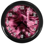 Flower Flora Decoration Pattern Drawing Leaves Wall Clock (Black)