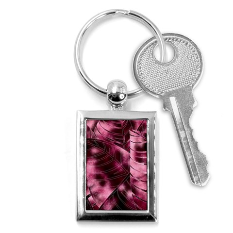 Flower Flora Decoration Pattern Drawing Leaves Key Chain (Rectangle) from ArtsNow.com Front