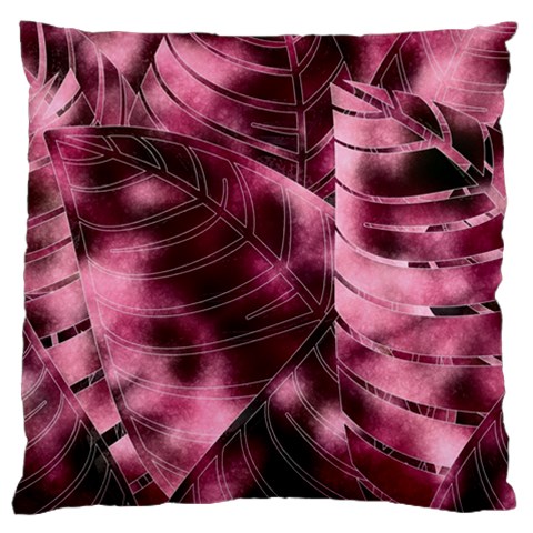 Flower Flora Decoration Pattern Drawing Leaves Large Premium Plush Fleece Cushion Case (One Side) from ArtsNow.com Front