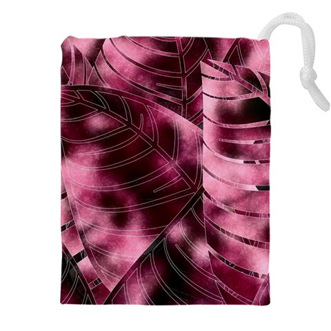 Flower Flora Decoration Pattern Drawing Leaves Drawstring Pouch (4XL) from ArtsNow.com Front