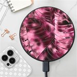 Flower Flora Decoration Pattern Drawing Leaves Wireless Fast Charger(Black)