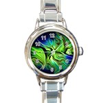 Fractal Art Pattern Abstract Fantasy Digital Round Italian Charm Watch