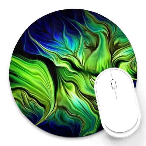 Fractal Art Pattern Abstract Fantasy Digital Round Mousepad from ArtsNow.com Front