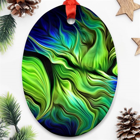 Fractal Art Pattern Abstract Fantasy Digital Ornament (Oval) from ArtsNow.com Front