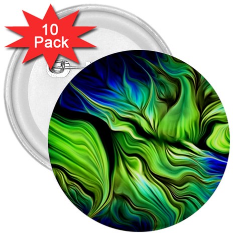 Fractal Art Pattern Abstract Fantasy Digital 3  Buttons (10 pack)  from ArtsNow.com Front