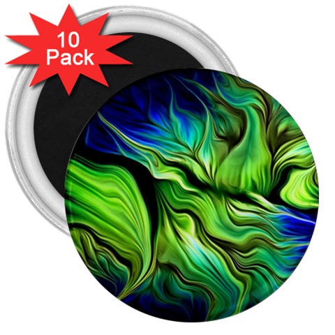 Fractal Art Pattern Abstract Fantasy Digital 3  Magnets (10 pack)  from ArtsNow.com Front