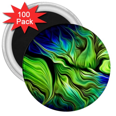 Fractal Art Pattern Abstract Fantasy Digital 3  Magnets (100 pack) from ArtsNow.com Front