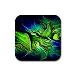 Fractal Art Pattern Abstract Fantasy Digital Rubber Coaster (Square)