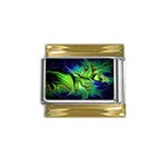 Fractal Art Pattern Abstract Fantasy Digital Gold Trim Italian Charm (9mm)