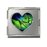 Fractal Art Pattern Abstract Fantasy Digital Mega Link Heart Italian Charm (18mm)