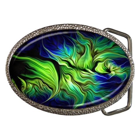 Fractal Art Pattern Abstract Fantasy Digital Belt Buckles from ArtsNow.com Front