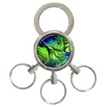 Fractal Art Pattern Abstract Fantasy Digital 3-Ring Key Chain