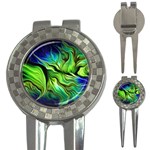 Fractal Art Pattern Abstract Fantasy Digital 3-in-1 Golf Divots