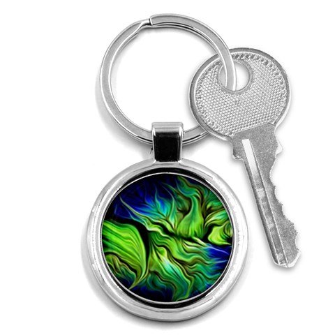Fractal Art Pattern Abstract Fantasy Digital Key Chain (Round) from ArtsNow.com Front