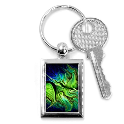 Fractal Art Pattern Abstract Fantasy Digital Key Chain (Rectangle) from ArtsNow.com Front