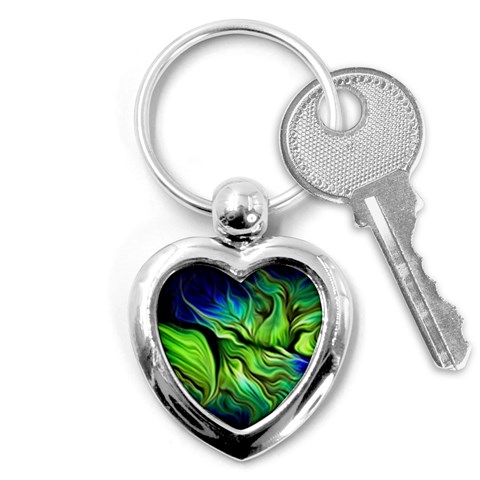 Fractal Art Pattern Abstract Fantasy Digital Key Chain (Heart) from ArtsNow.com Front