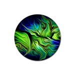 Fractal Art Pattern Abstract Fantasy Digital Rubber Round Coaster (4 pack)