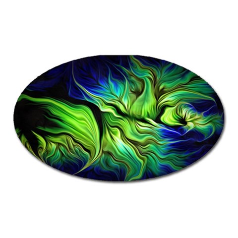Fractal Art Pattern Abstract Fantasy Digital Oval Magnet from ArtsNow.com Front
