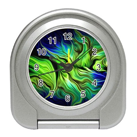 Fractal Art Pattern Abstract Fantasy Digital Travel Alarm Clock from ArtsNow.com Front